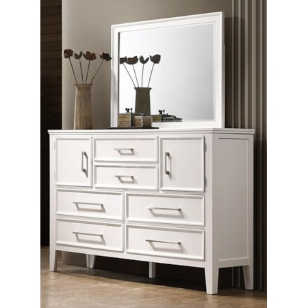 Dresser and Mirror Set